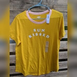 Sun Kissed Slub-knit Graphic Ringer T-Shirt